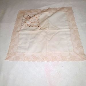 Beige and White Linen Dress Handkerchief